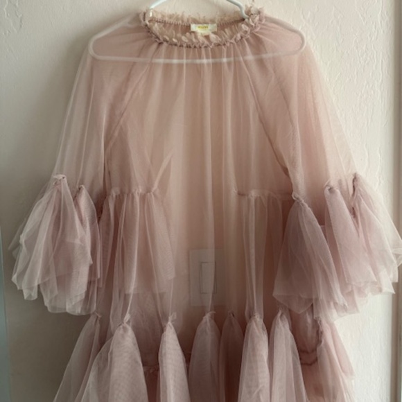 Maeve Tops - Rose colored tulle style blouse, size s/m